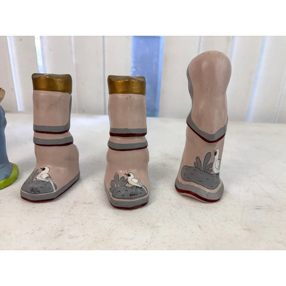 Vintage Hand Painted Nativity‎ Figurines Lot of 6 Mary Wise Men Asian Figures